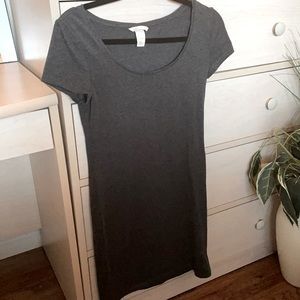 H&M Dark Grey Fitted Mini Dress